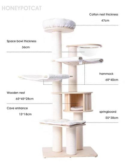 HONEYPOT CAT Solid Wood Cat Tree PRO - 2501pro+(BACK ORDER)